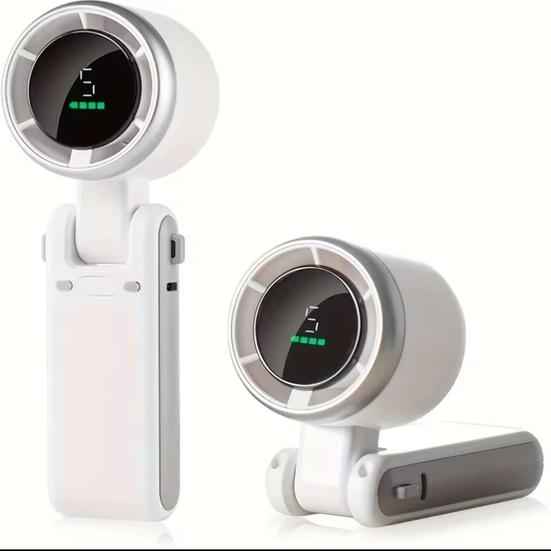 Picture of Turbo Fan HandheldRechargeable Fan Portable Mini Hand Fan USB Rechargeable Foldable Hanging Neck Fan 1800mAh USB Mini Portable Small Turbo Fan - Multicolor