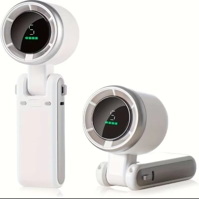 Picture of Turbo Fan HandheldRechargeable Fan Portable Mini Hand Fan USB Rechargeable Foldable Hanging Neck Fan 1800mAh USB Mini Portable Small Turbo Fan - Multicolor