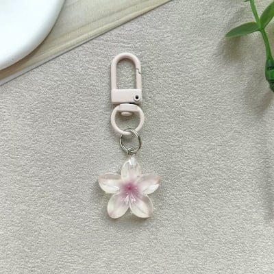 Picture of Cute Daisy Keychain Crochet Knitted Flower Bag Charms Handmade Floral Key Ring for Bag Charms Purse Handbags - Multicolor