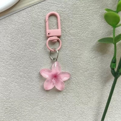 Picture of Cute Daisy Keychain Crochet Knitted Flower Bag Charms Handmade Floral Key Ring for Bag Charms Purse Handbags - Multicolor