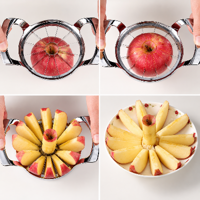 Picture of Fruit Slicer Apple Pear Cutter Stainless Steel Knife Corers Remover Chopper Peerler Divided Kitchen Tools - Silver