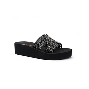 Picture of LEE COOPER BLACK SANDALS FOR WOMEN 5612604
