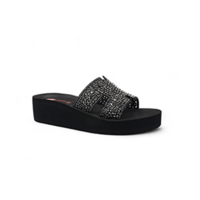Picture of LEE COOPER BLACK SANDALS FOR WOMEN 5612604