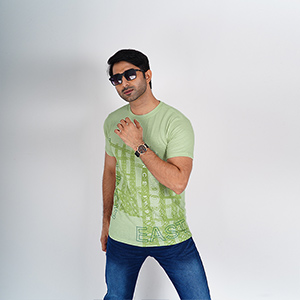 Picture of LEE COOPER DARK SEA GREEN T-SHITS LEISURE FOR MEN 8AE0M02