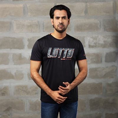 Picture of LOTTO BLACK T-SHIRTS SPORTS FOR MEN 8AV1627