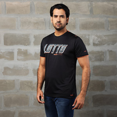 Picture of LOTTO BLACK T-SHIRTS SPORTS FOR MEN 8AV1627
