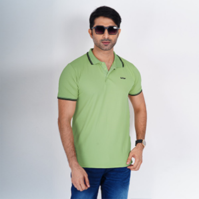 Picture of LEE COOPER LAWN GREEN POLO SHIRTS LEISURE FOR MEN 8BX0M32