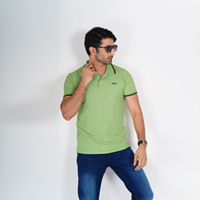 Picture of LEE COOPER LAWN GREEN POLO SHIRTS LEISURE FOR MEN 8BX0M32
