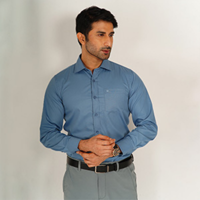 Picture of LEE COOPER BLUE FULL-SLEEVE SHIRTS FOR MEN 8SX0M44