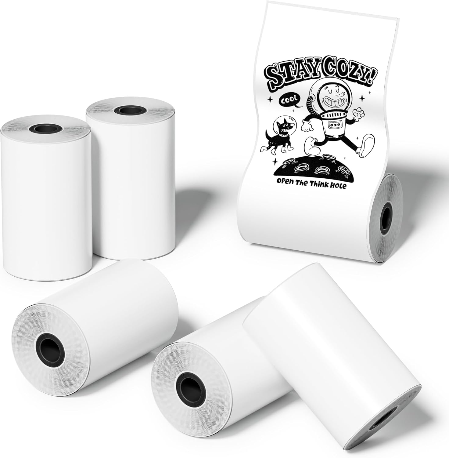 Picture of Portable Mini Thermal Printer Paper Roll  53mm x 30mm Premium Quality Thermal POS – Pack of 20 Rolls  2" Inch  Thermal POS Roll – BPA Free