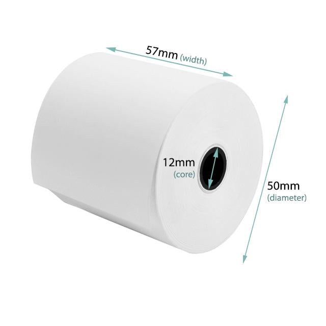 Picture of 57mm x 50mm Premium Quality Thermal POS Paper Roll – Pack of 10 Rolls  2" Inch  Thermal POS Roll – BPA Free – Suitable for POS Machines & Receipt Printers