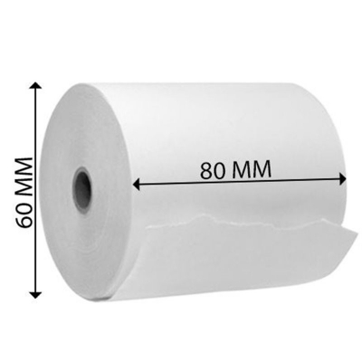 Picture of 80mm x 60mm Premium Quality Thermal POS Paper Roll – Pack of 10 Rolls  3" Inch  Thermal POS Roll – BPA Free – Suitable for POS Machines & Receipt Printers