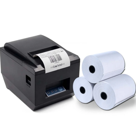 Picture of 80mm x 60mm Premium Quality Thermal POS Paper Roll – Pack of 10 Rolls  3" Inch  Thermal POS Roll – BPA Free – Suitable for POS Machines & Receipt Printers