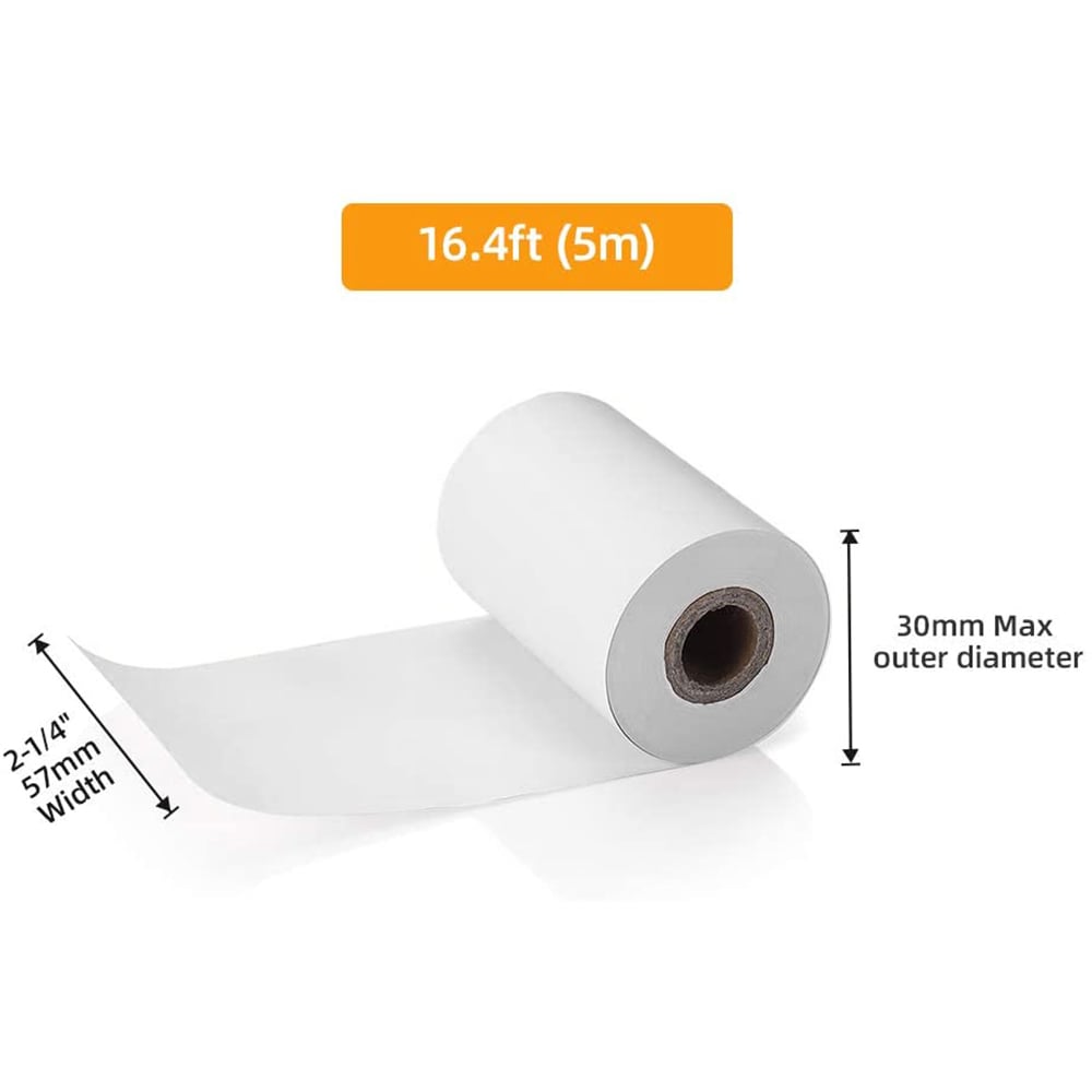 Picture of 57mm x 30mm Premium Quality Thermal POS Paper Roll – Pack of 20 Rolls  2" Inch  Thermal POS Roll – BPA Free – Mini Thermal Printer Inkless Bluetooth Pocket Printer for Prints Papers Roll.