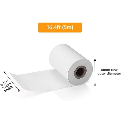 Picture of 57mm x 30mm Premium Quality Thermal POS Paper Roll – Pack of 20 Rolls  2" Inch  Thermal POS Roll – BPA Free – Mini Thermal Printer Inkless Bluetooth Pocket Printer for Prints Papers Roll.