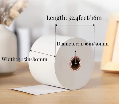 Picture of 80mm x 50mm Premium Quality Thermal POS Paper Roll – Pack of 20 Rolls  3" Inch  Thermal POS Roll – BPA Free – Suitable for POS Machines & Receipt Printers