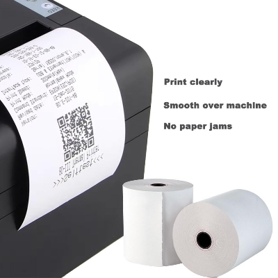 Picture of 80mm x 70mm Premium Quality Thermal POS Paper Roll – Pack of 10 Rolls  3" Inch  Thermal POS Roll – BPA Free – Suitable for POS Machines & Receipt Printers