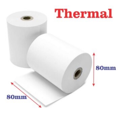 Picture of 80mm x 80mm Premium Quality Thermal POS Paper Roll – Pack of 20 Rolls  3" Inch  Thermal POS Roll – BPA Free – Suitable for POS Machines & Receipt Printers