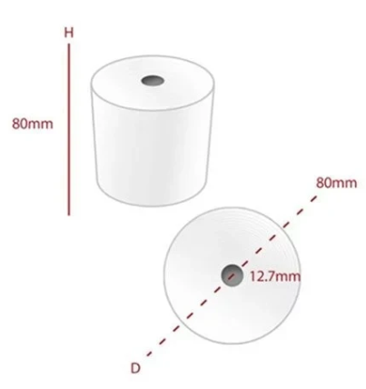 Picture of 80mm x 80mm Premium Quality Thermal POS Paper Roll – Pack of 20 Rolls  3" Inch  Thermal POS Roll – BPA Free – Suitable for POS Machines & Receipt Printers