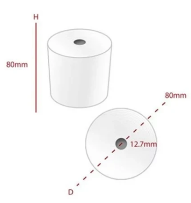 Picture of 80mm x 80mm Premium Quality Thermal POS Paper Roll – Pack of 20 Rolls  3" Inch  Thermal POS Roll – BPA Free – Suitable for POS Machines & Receipt Printers