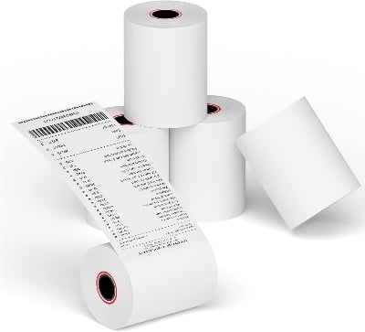 Picture of 78mm x 51mm Premium Quality Thermal POS Paper Roll – Pack of 10 Rolls  3" Inch  Thermal POS Roll – BPA Free – Suitable for POS Machines & Receipt Printers