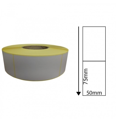 Picture of DT 50mm x 75mm (2'' Inch x 3'' Inch) Adhesive Direct Thermal Label Sticker 02 Roll | 500 Labels Per Roll | ✅ No Ribbon Required | Use – Shipping Labels, Barcode Labels, Expiry Date Labels