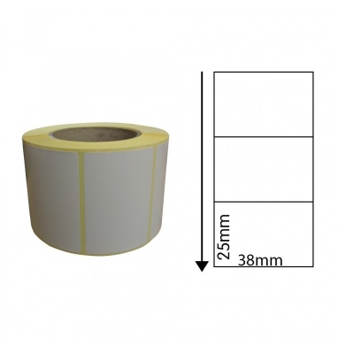 Picture of DT 38mm x 25mm (1.5'' Inch x 1'' Inch) Adhesive Direct Thermal Label Sticker 02 Roll | 1000 Labels Per Roll | ✅ No Ribbon Required | Use – Shipping Labels, Barcode Labels, Expiry Date Labels