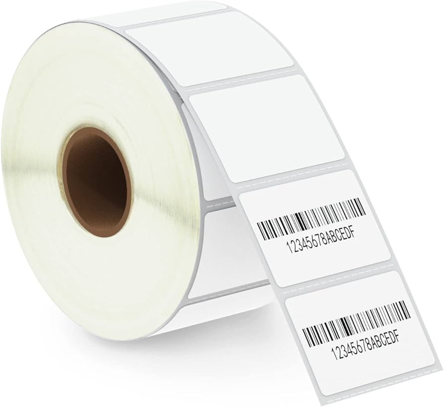 Picture of DT 38mm x 25mm (1.5'' Inch x 1'' Inch) Adhesive Direct Thermal Label Sticker 02 Roll | 1000 Labels Per Roll | ✅ No Ribbon Required | Use – Shipping Labels, Barcode Labels, Expiry Date Labels