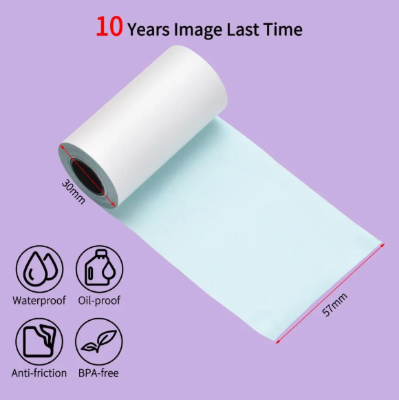 Picture of DT 57mm x 30mm 2 Inch Adhesive Direct Thermal Label Sticker  For mini printer, 05Roll ✅ No Ribbon Required | Use – Shipping Labels, Barcode Labels, Expiry Date Labels