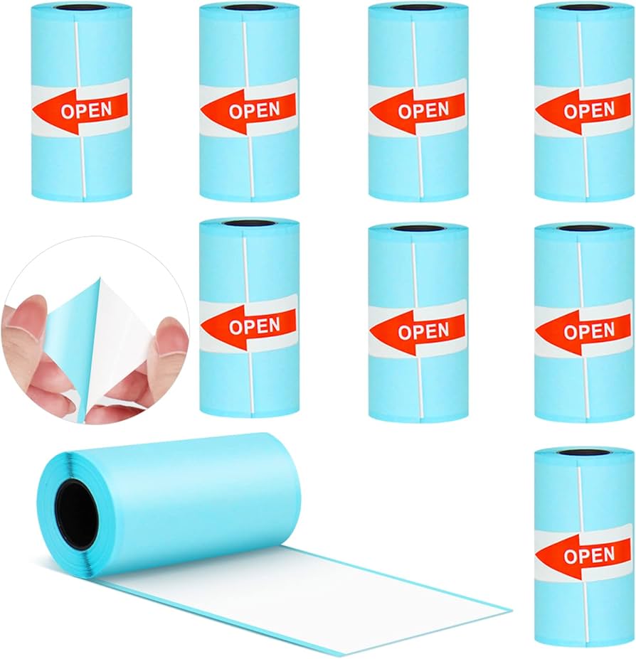 Picture of DT 57mm x 30mm 2 Inch Adhesive Direct Thermal Label Sticker  For mini printer, 05Roll ✅ No Ribbon Required | Use – Shipping Labels, Barcode Labels, Expiry Date Labels