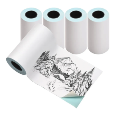 Picture of DT 57mm x 30mm 2 Inch Adhesive Direct Thermal Label Sticker  For mini printer, 05Roll ✅ No Ribbon Required | Use – Shipping Labels, Barcode Labels, Expiry Date Labels