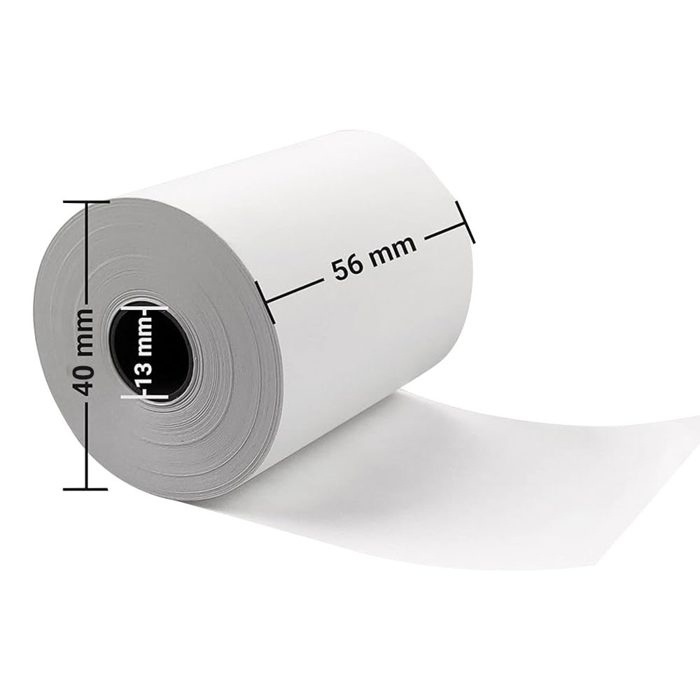 Picture of Premium Quality Thermal POS Paper Roll – Pack of 20 Rolls  2" Inch  Thermal POS Roll Measurement Width 57mm x 40mm Diameter– BPA Free – Suitable for POS Machines & Receipt Printers