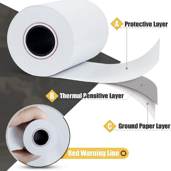 Picture of 78mm x 38mm Premium Quality Thermal POS Paper Roll – Pack of 20 Rolls 3" Inch Thermal POS Portable Printer Roll Measurement Width 78mm x 38mm Diameter– BPA Free – Suitable for POS Machines & Receipt Printers