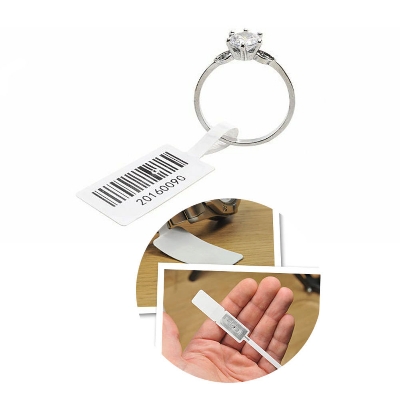 Picture of Premium Jewelry Label Sticker 81x12mm – Thermal Jewelry Tag Label, Barcode Price Tag Stickers | 2,500 Pcs Roll | Waterproof Adhesive | Jewelry Shop & Ring Tagging-White