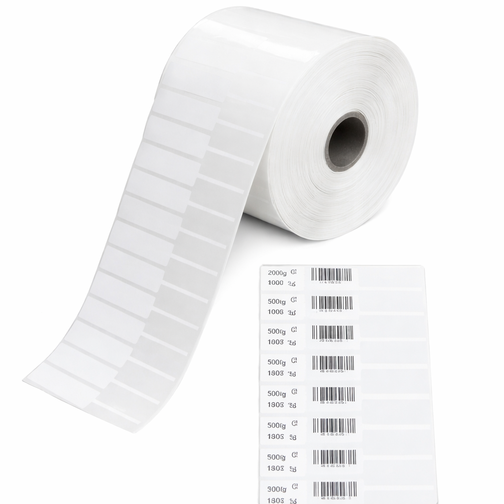 Picture of Premium Jewelry Label Sticker 81x12mm – Thermal Jewelry Tag Label, Barcode Price Tag Stickers | 2,500 Pcs Roll | Waterproof Adhesive | Jewelry Shop & Ring Tagging-White