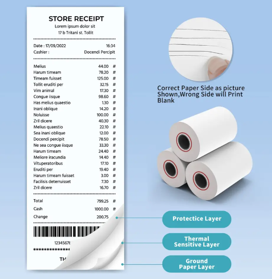 Picture of MaxGreen Paper Roll (78mm x 48m) for Thermal POS Printer, Premium Quality Thermal POS Paper Roll – Pack of 20 Rolls