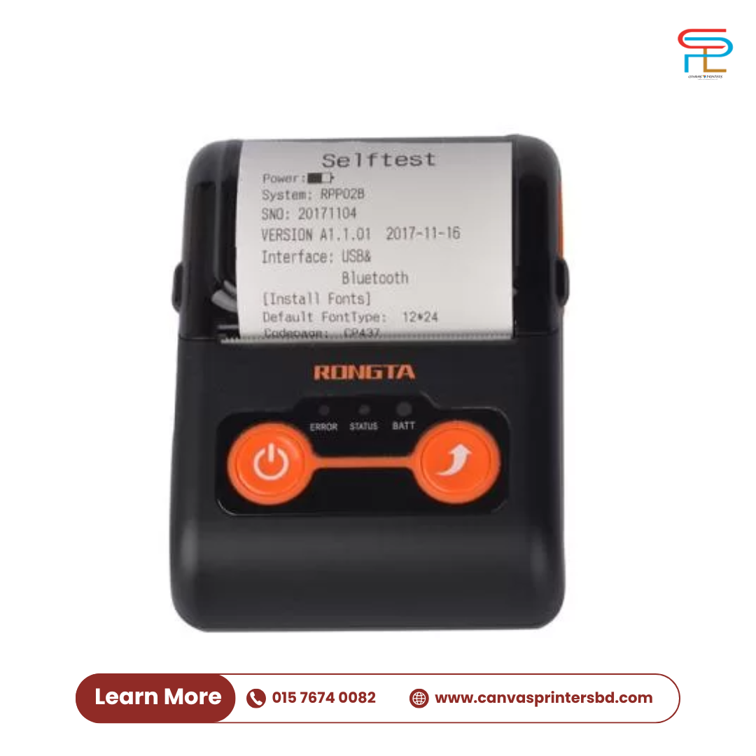Picture of Orginal Rongta RPP02C 58mm Mobile POS Printer | Thermal Portable Printer-Orange
