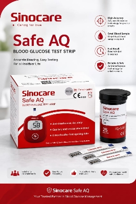 Picture of Sinocare Safe AQ Blood Glucose Test Strips (25 & 50 Pcs)