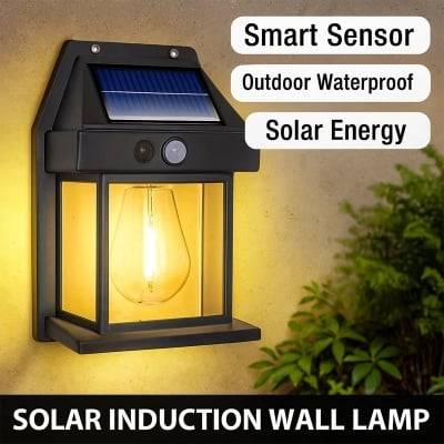 Picture of Tungsten Solar Wall Light Outdoor Wireless Dusk to Dawn with Motion Sensor | 3 Modes IP65 Waterproof Security Light