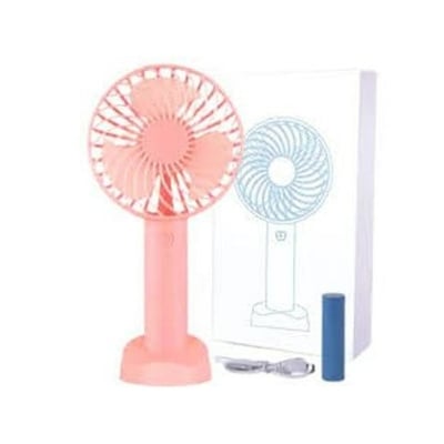 Picture of Mini Fan USB Rechargeable Desk and Portable Hand Fan - 2200mAh Lithium Battery, Power Bank Feature, Multiple Speed Settings