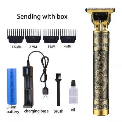 Picture of Vintage T9 Trimmer Hair Cutting Machine – Cordless Rechargeable Beard & Hair Trimmer with Precision Blade, Professional Grooming Kit for Men
