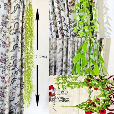 Picture of Artificial Corner Leaf Set 5 in 1 – Decorative Fake Green Leaves for Wall Corner Decoration – Hanging Vine Leaf Set for Home, Room & Event Decor