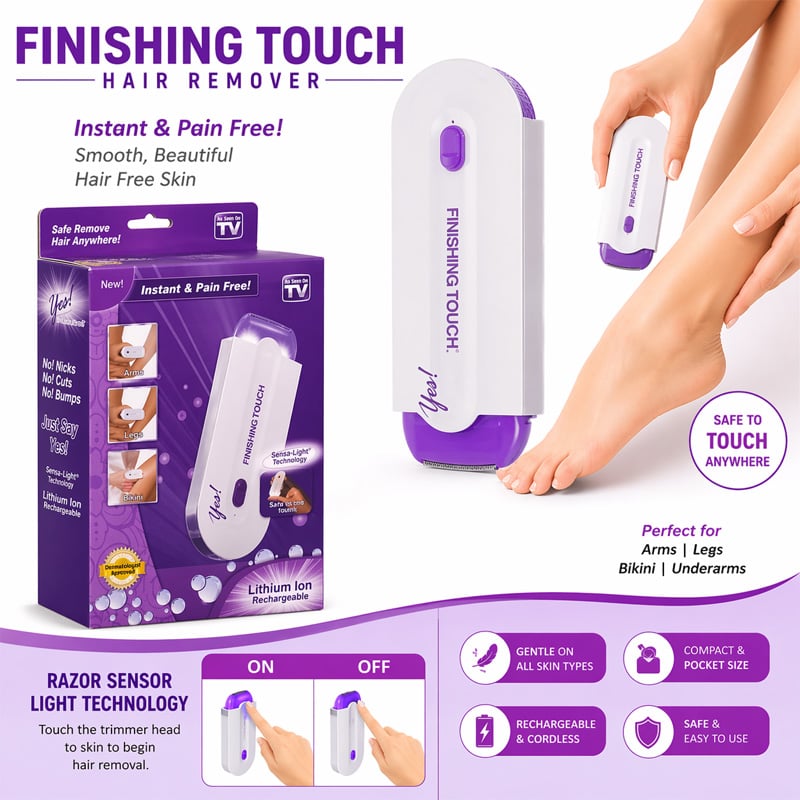 Picture of Finishing Touch Yes Instant Pain Free Hair Remover – Facial Hair Remover for Women, Portable Electric Trimmer, Safe & Gentle Hair Removal Tool