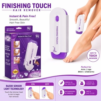 Picture of Finishing Touch Yes Instant Pain Free Hair Remover – Facial Hair Remover for Women, Portable Electric Trimmer, Safe & Gentle Hair Removal Tool