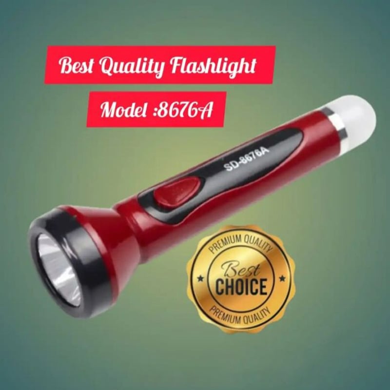 Picture of New Rechargeable LED Flashlight SD 8676A – High Power Torch Light, Waterproof, Zoomable, Compact Design for Outdoor, Emergency, Camping, and Everyday Use