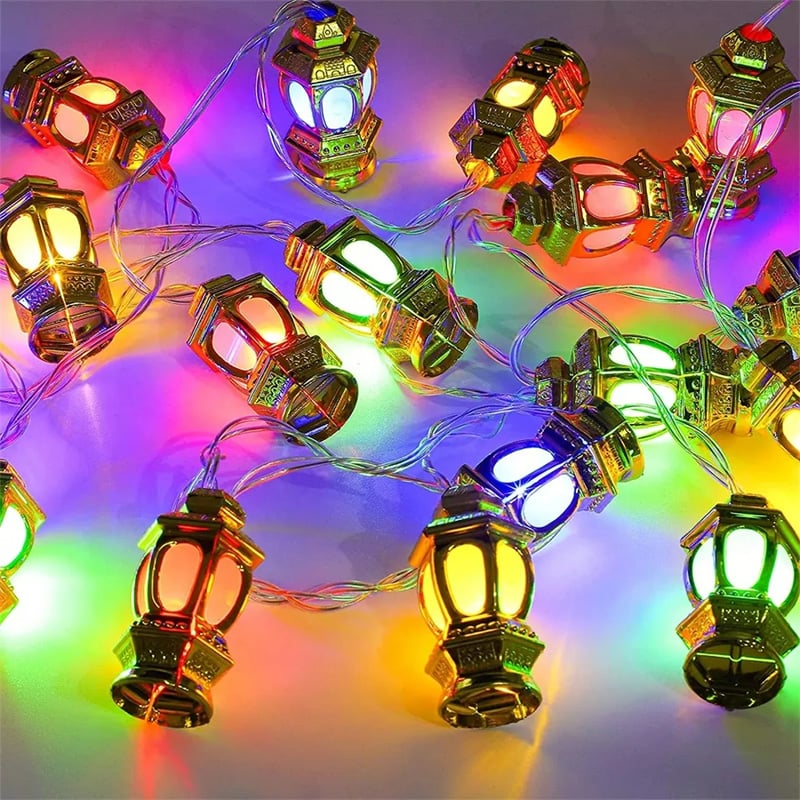 Picture of Multicolor Lantern Fairy Lights Hurricane Style LED String Lights for Room Decoration, Bedroom, Wedding, Party, Festival, Indoor Outdoor Home Decor Lighting
