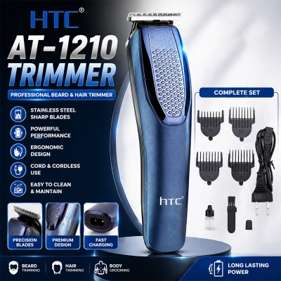 Picture of HTC AT-1210 Rechargeable Hair Trimmer – Cordless Electric Trimmer for Men, Beard and Hair Cutting with Adjustable Length Settings