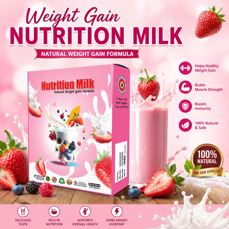 Picture of Natural Health Supplement Weight Gain Milk Nutrition – Daily Nutrition Drink Mix for Energy Support and Healthy Weight Management