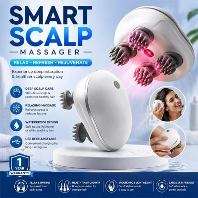 Picture of Smart Scalp Massager with Red Light Therapy – Rechargeable Hair Scalp Care Device for Hair Growth, Relaxation, Stress Relief by Sparkon