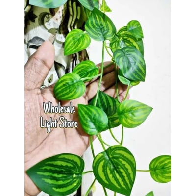 Picture of Artificial Leaf Set for Room Decor – Realistic Green Vine Leaves for Wall Hanging Decoration – Fake Plant Leaf Garland for Bedroom, Living Room & Party Decor